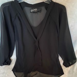 Oxford sheer tunic top